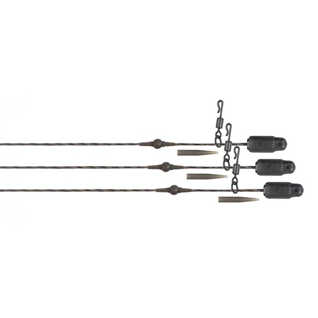 Aparejos Fox Edges Naturals Heli-Clip con núcleo de cobre de 50 lb