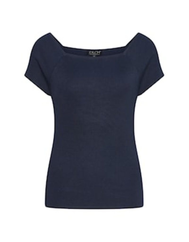 ZILCH ZILCH  BAMBOO SHORT SLEEVE TOP NAVY