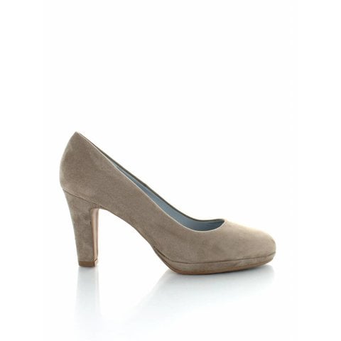 Basispump Capri, Suede Pumps Licht Taupe