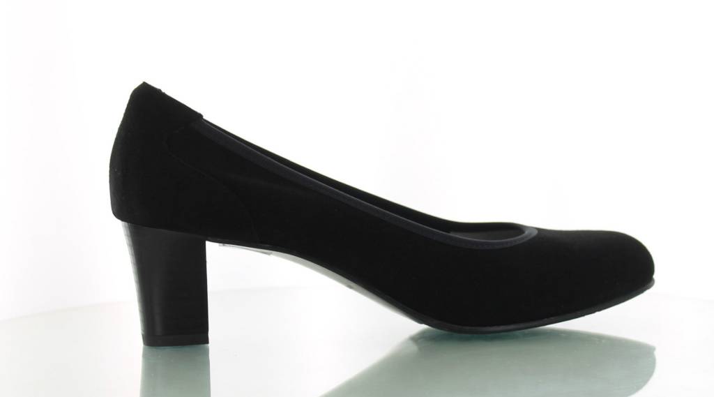 Zwarte puntige pumps van suede met naaldhakken | Silhouette Rotterdam