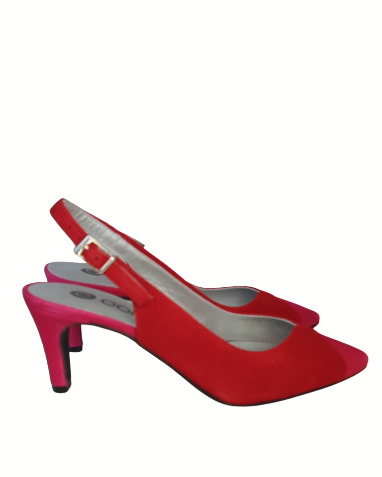 Defilé Gepolijst Paleis Mirano, Suede Slingback Pumps Rood-Roze | Colori Shoes & Accessories