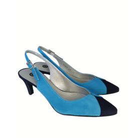 Colori Mirano, Suede Slingback Pumps Zomers Blauw