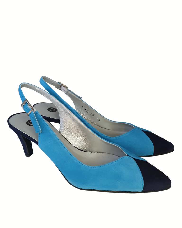 Absoluut bijtend vis Mirano, Suede Slingback Pumps Zomers Blauw | Colori Shoes & Accessories