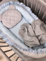 Glitz4kids Baby nestje ruffle blue grey