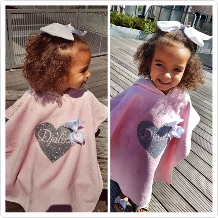 Glitz4kids Handdoek poncho met naam