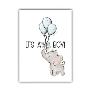 Glitz4kids Kaartje | It's a boy met olifant