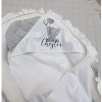 Blauwe olifanten badcape