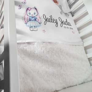 Glitz4kids Babydeken met naam | Glitz bunny pink