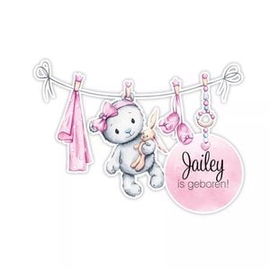 Glitz4kids Geboorte raamsticker | Glitzy bear