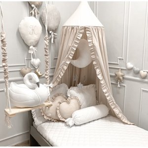 Glitz4kids Beige klamboe met ruffles