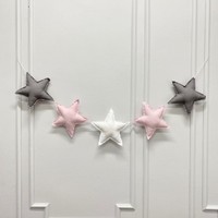 Sterren slinger roze en grijs