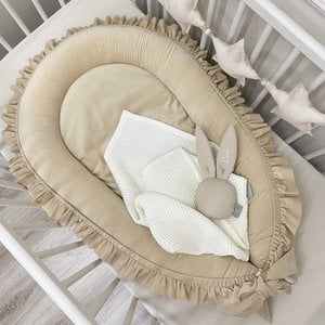 Glitz4kids Baby nestje - Velvet luxury beige
