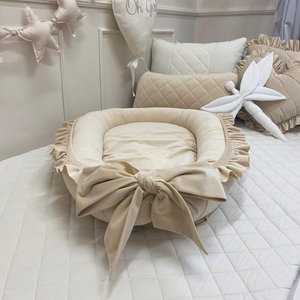 Glitz4kids Baby nestje - Velvet luxury beige