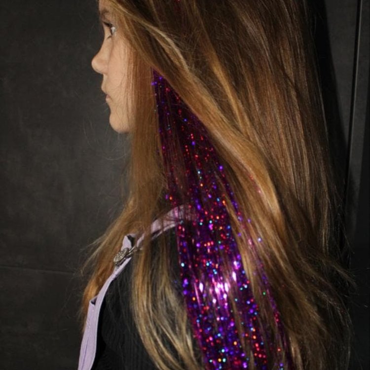 Glitz4kids Hair Tinsel Glitter | Oud roze