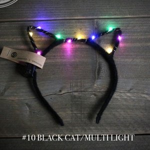 Glitz4kids Led diadeem Cats - Black/Multicolor