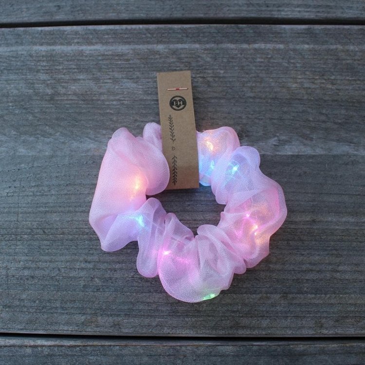 Glitz4kids Led scrunchie | Baby pink