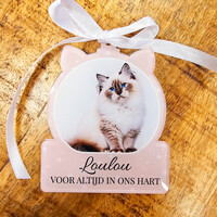 Kersthanger met foto | Kat
