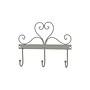 Hakenleiste Herz mit Drei Haken - Shabby Chic Cremeweiss