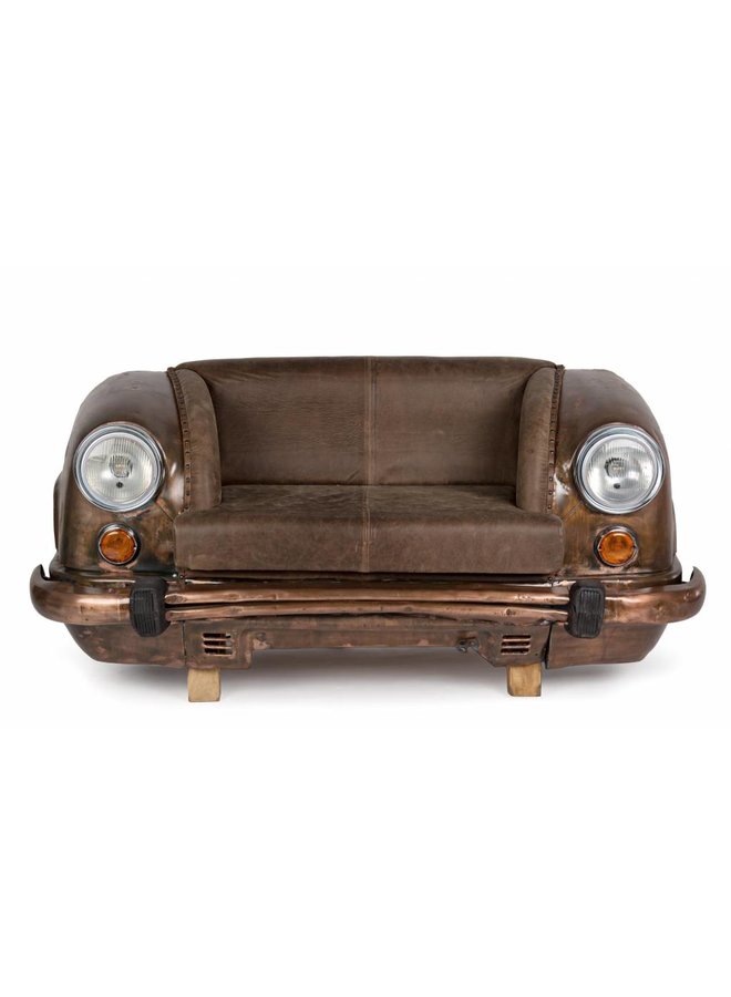 Sofa aus Autofront mit Leder | braun
