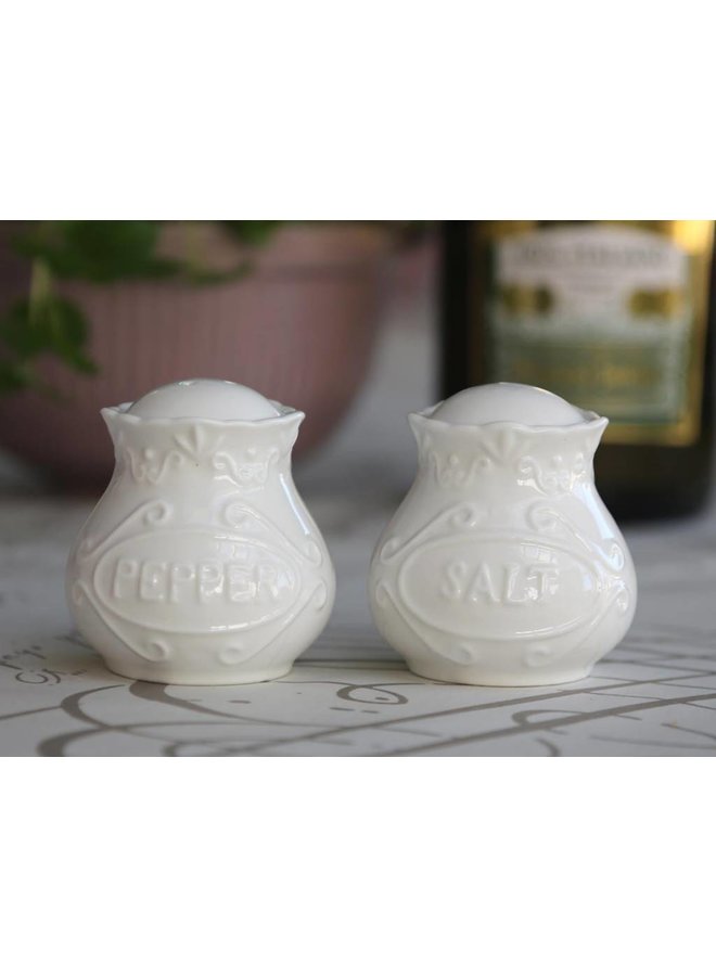 Salz & Pfeffer Set Provence - 100% Porzellan Weiss