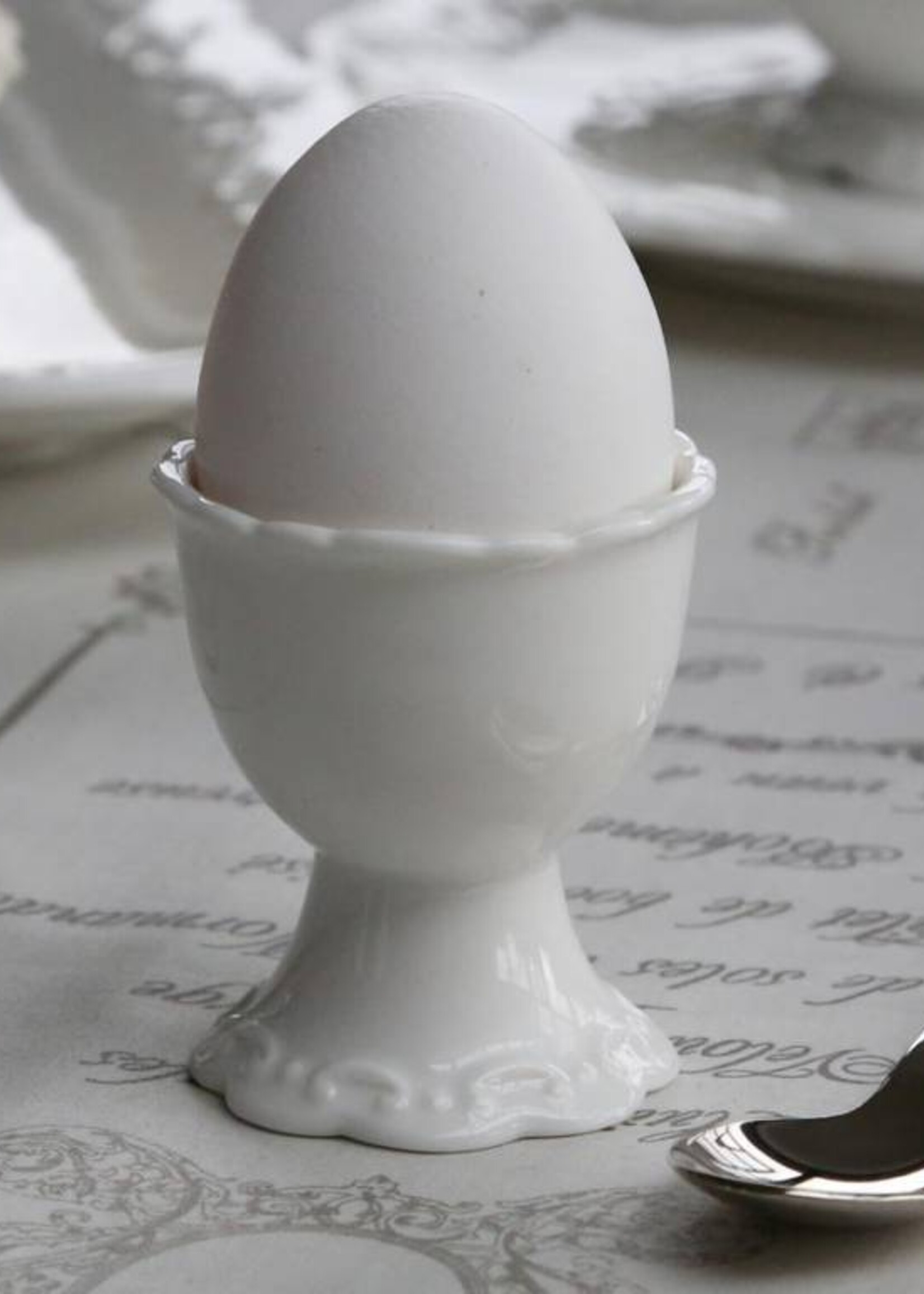 Chic Antique Eierbecher Provence - Porzellan weiss