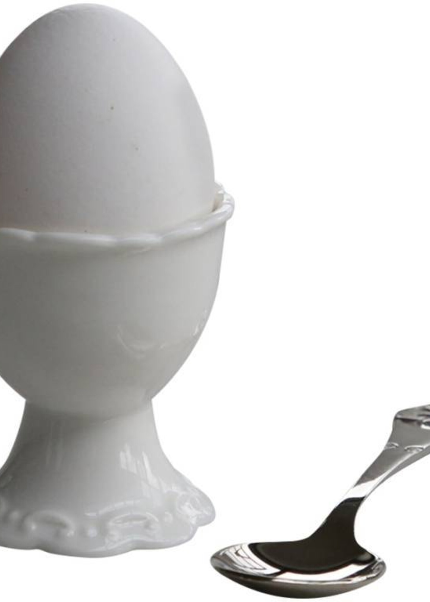 Chic Antique Eierbecher Provence - Porzellan weiss