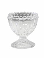 Chic Antique Eierbecher aus Glas mit Perlenkante - Weiss