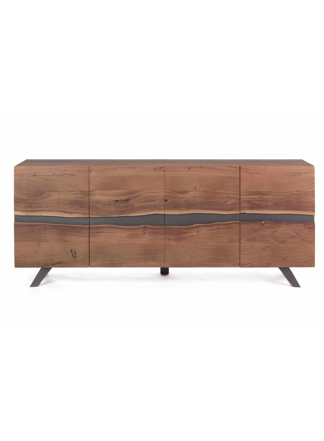 Sideboard Tief Aron aus Massivholz - 198x43x85 cm