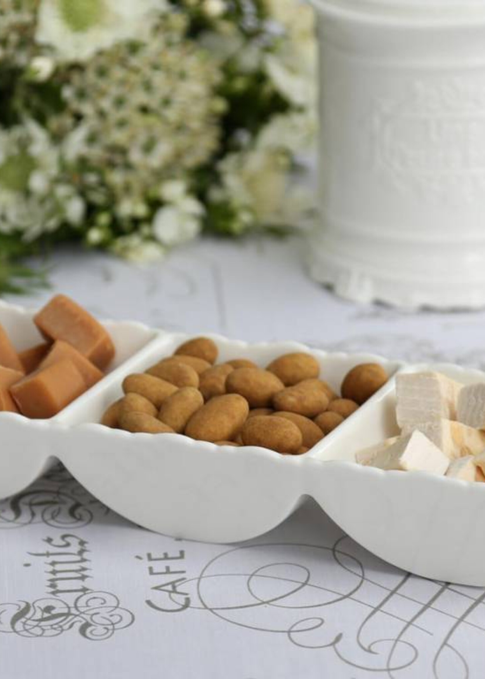Chic Antique Snackschüssel Provence mit 3 Fächern - Porzellan Weiss