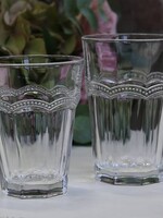 Chic Antique Trinkglas Antoinette mit Perlenkante - transparent