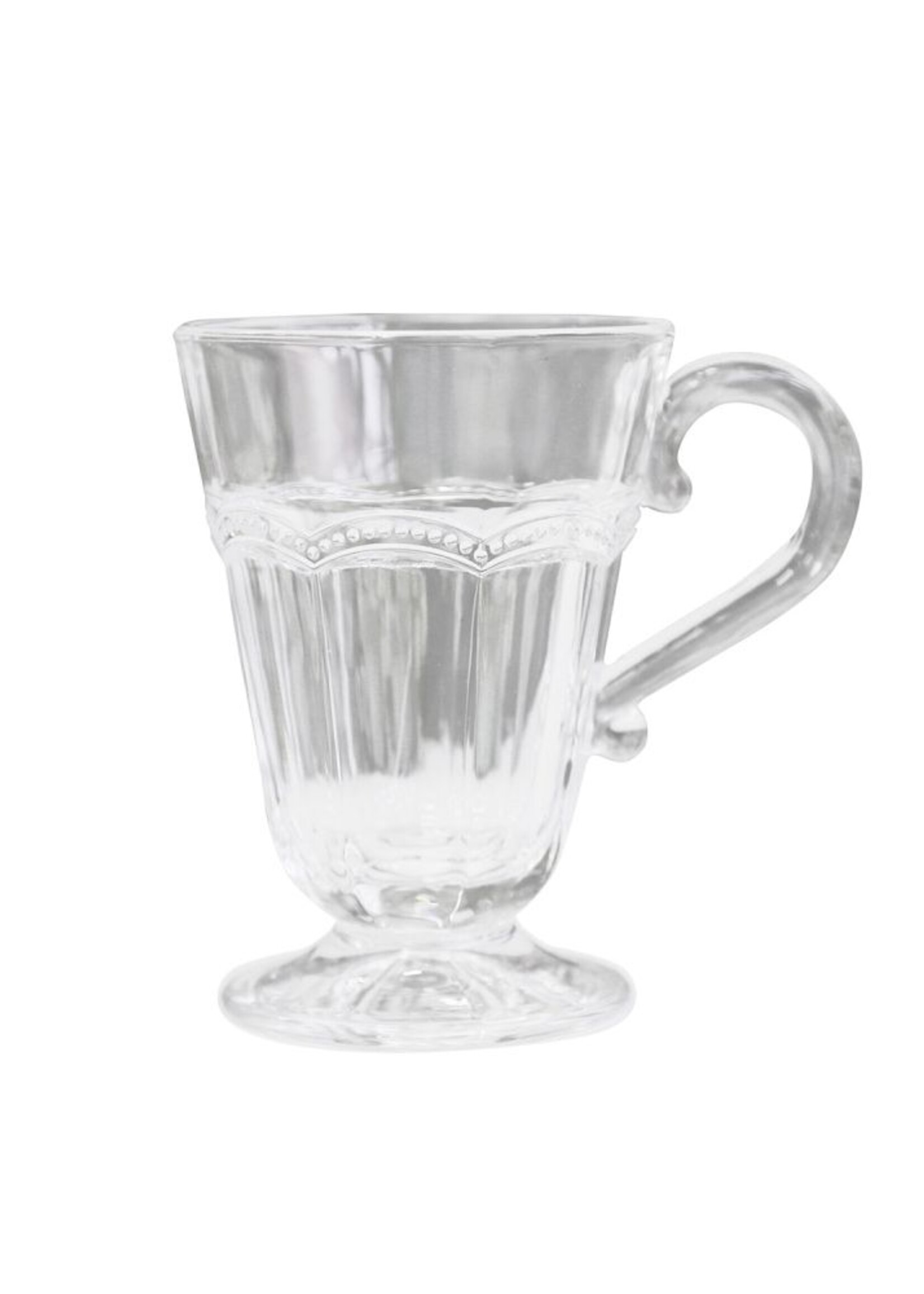 Chic Antique Teeglas Antoinette mit Perlenkante - weiss