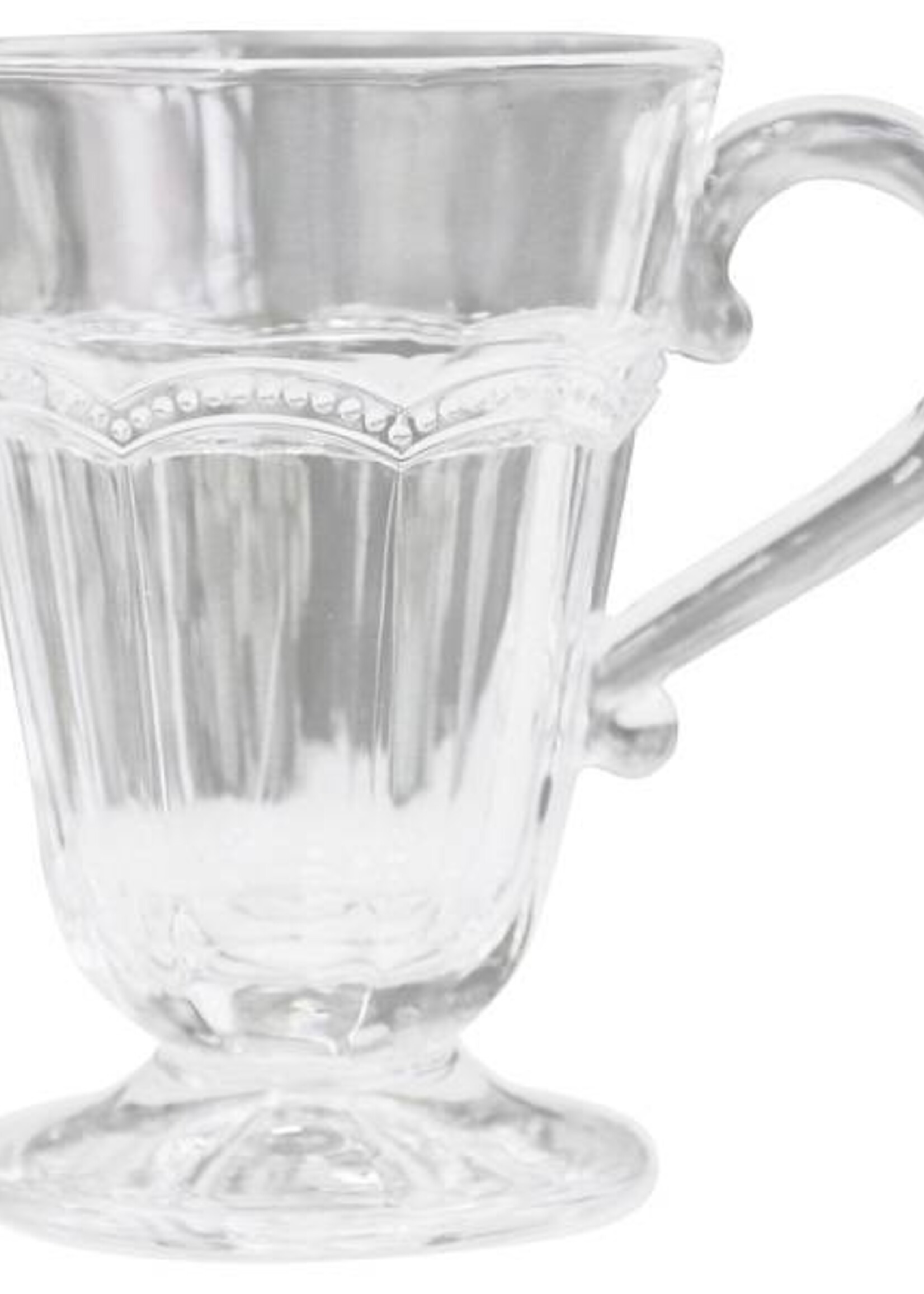 Chic Antique Teeglas Antoinette mit Perlenkante - weiss
