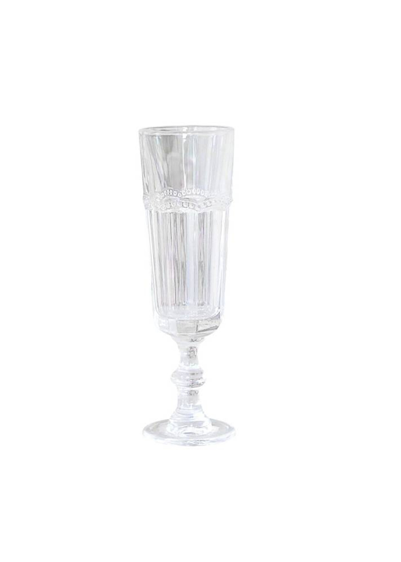 Chic Antique Champagnerglas Antoinette mit Perlenkante - Weiss