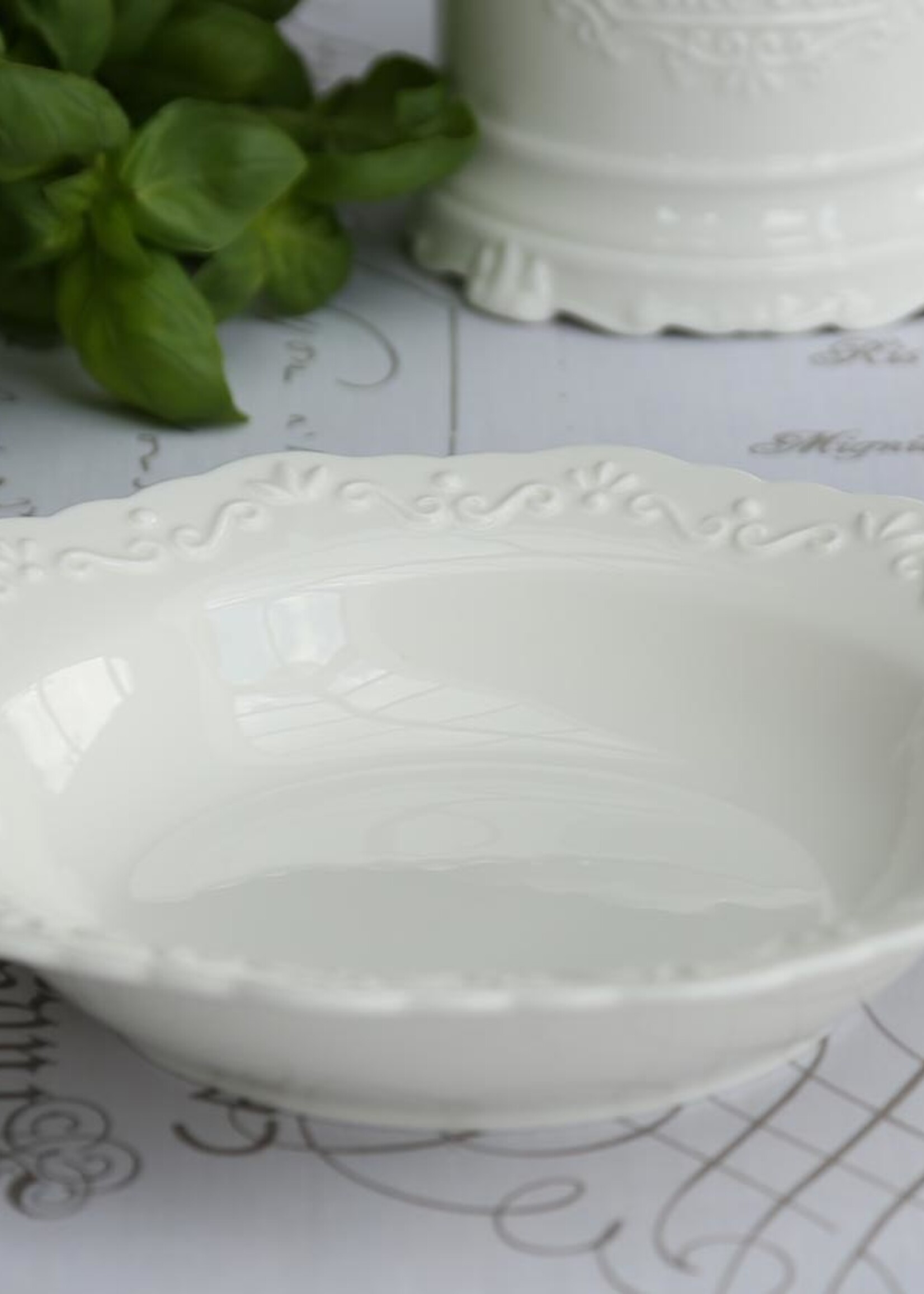 Chic Antique Suppenteller Provence - Porzellan weiss