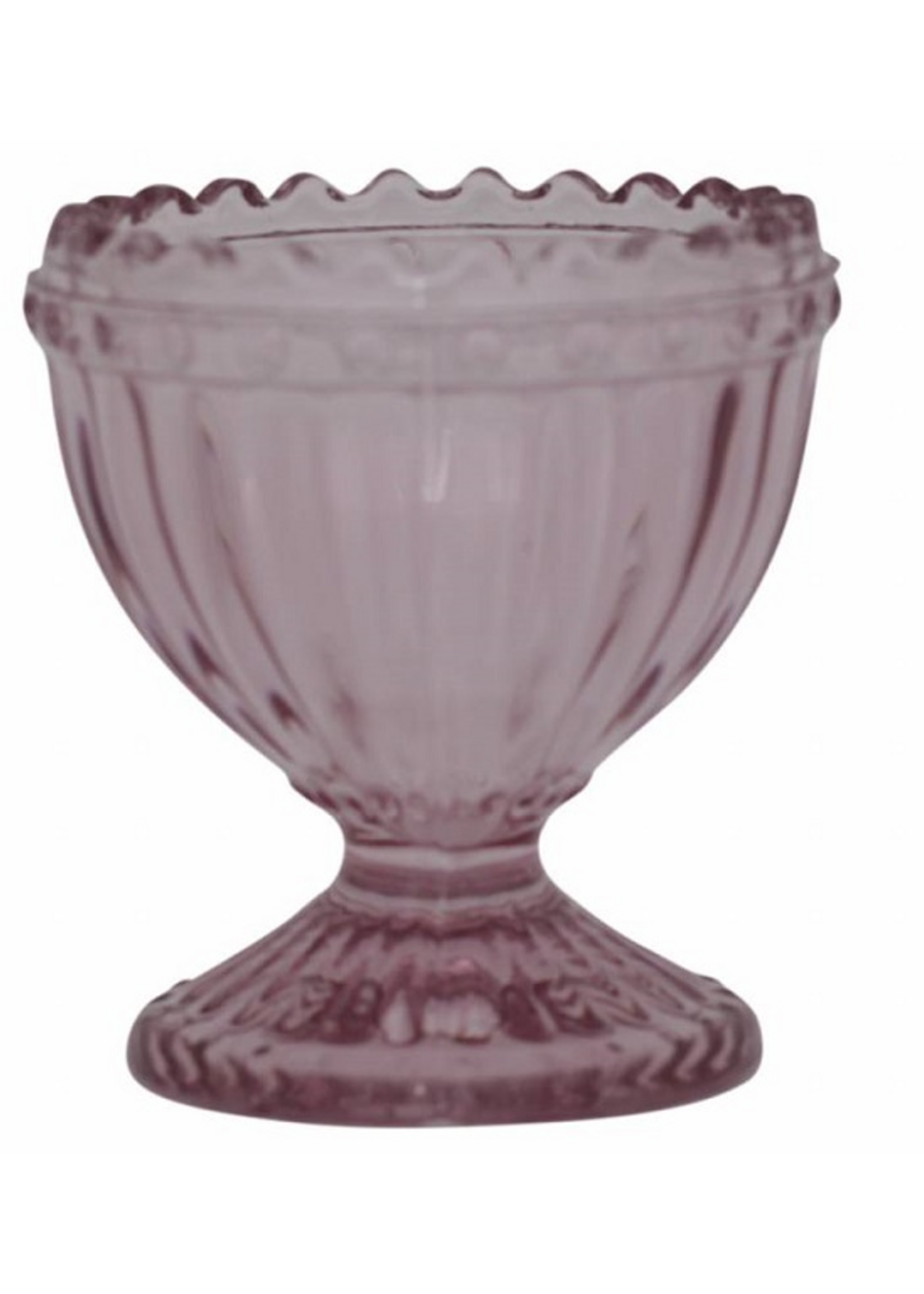 Chic Antique Eierbecher aus Glas mit Perlenkante - Rosa