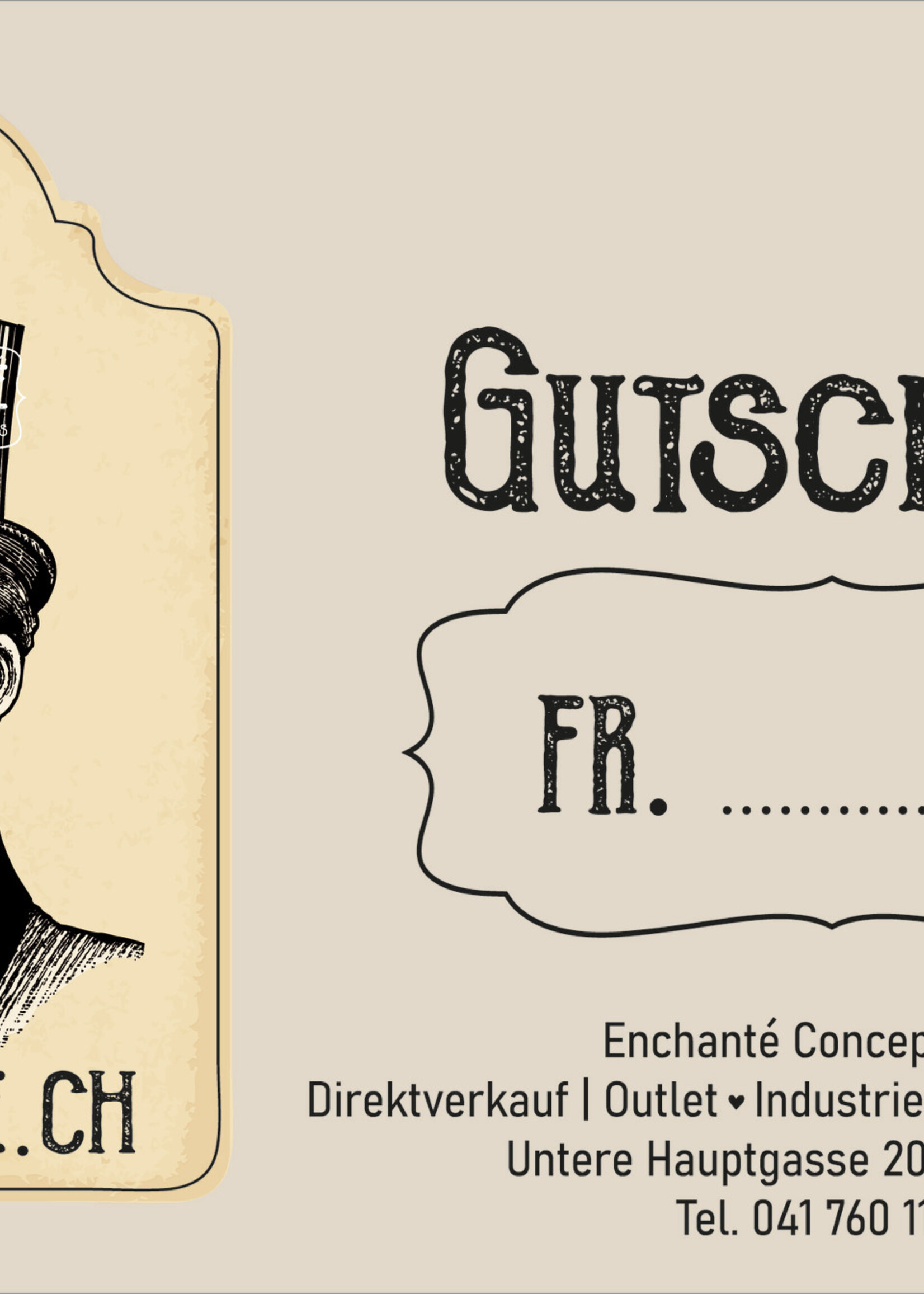 Enchanté Gutschein - Geschenkgutschein für Herren (50.- bis 200.-)