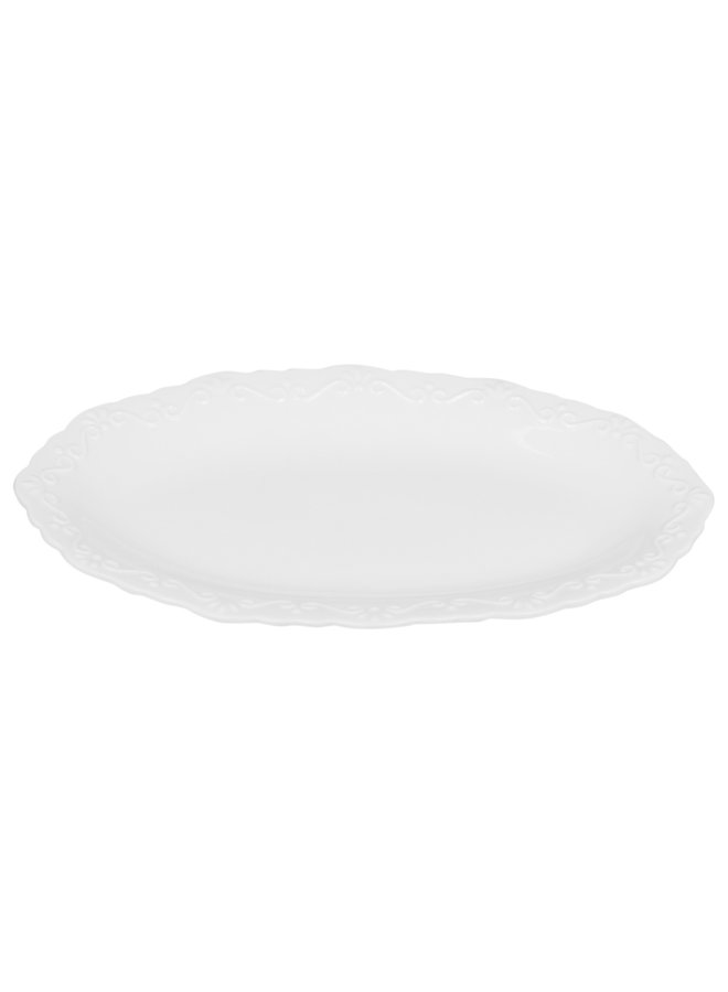 Dessertteller Provence OVAL - Porzellan Weiss