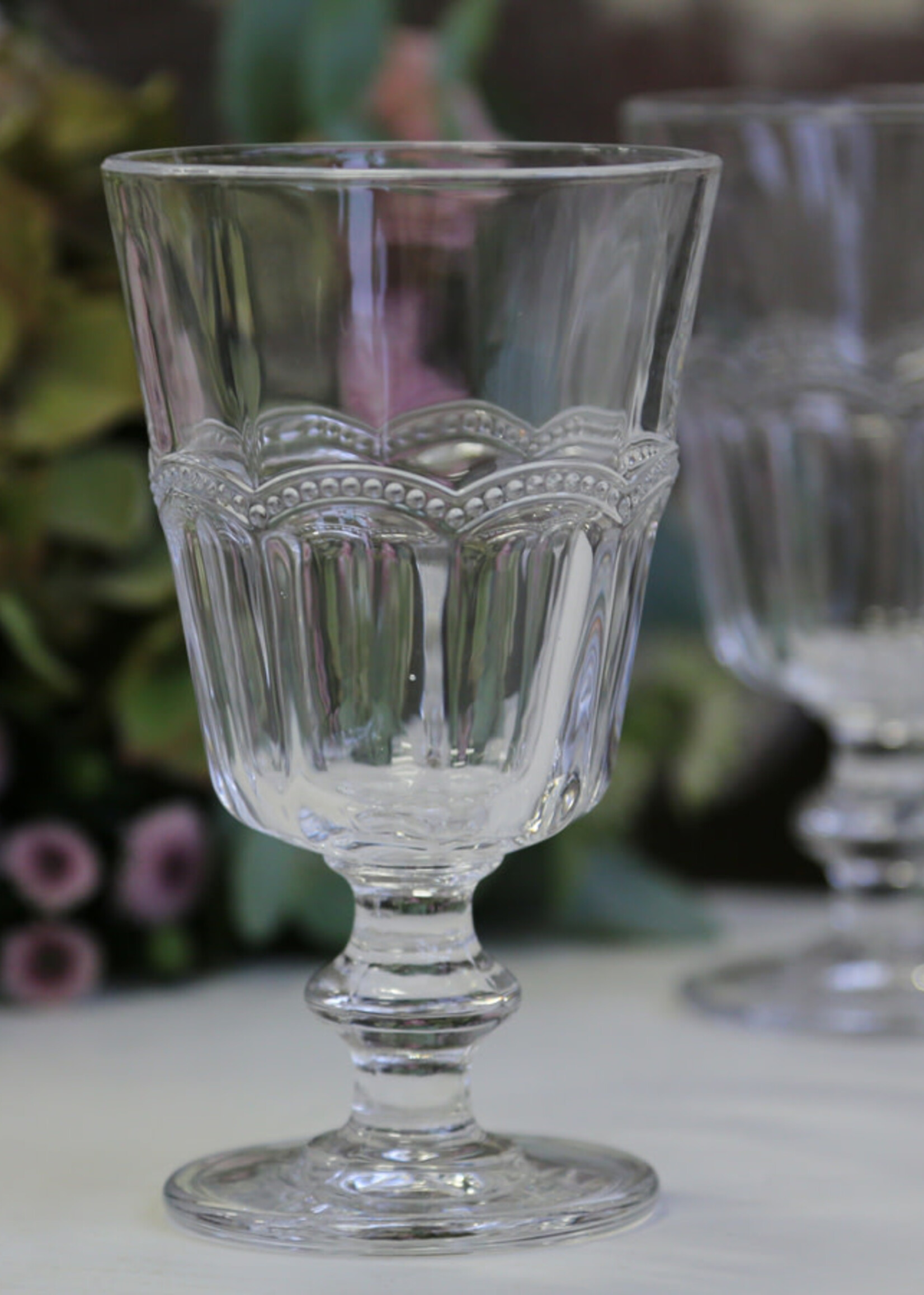 Chic Antique Weinglas Antoinette mit Perlenkante