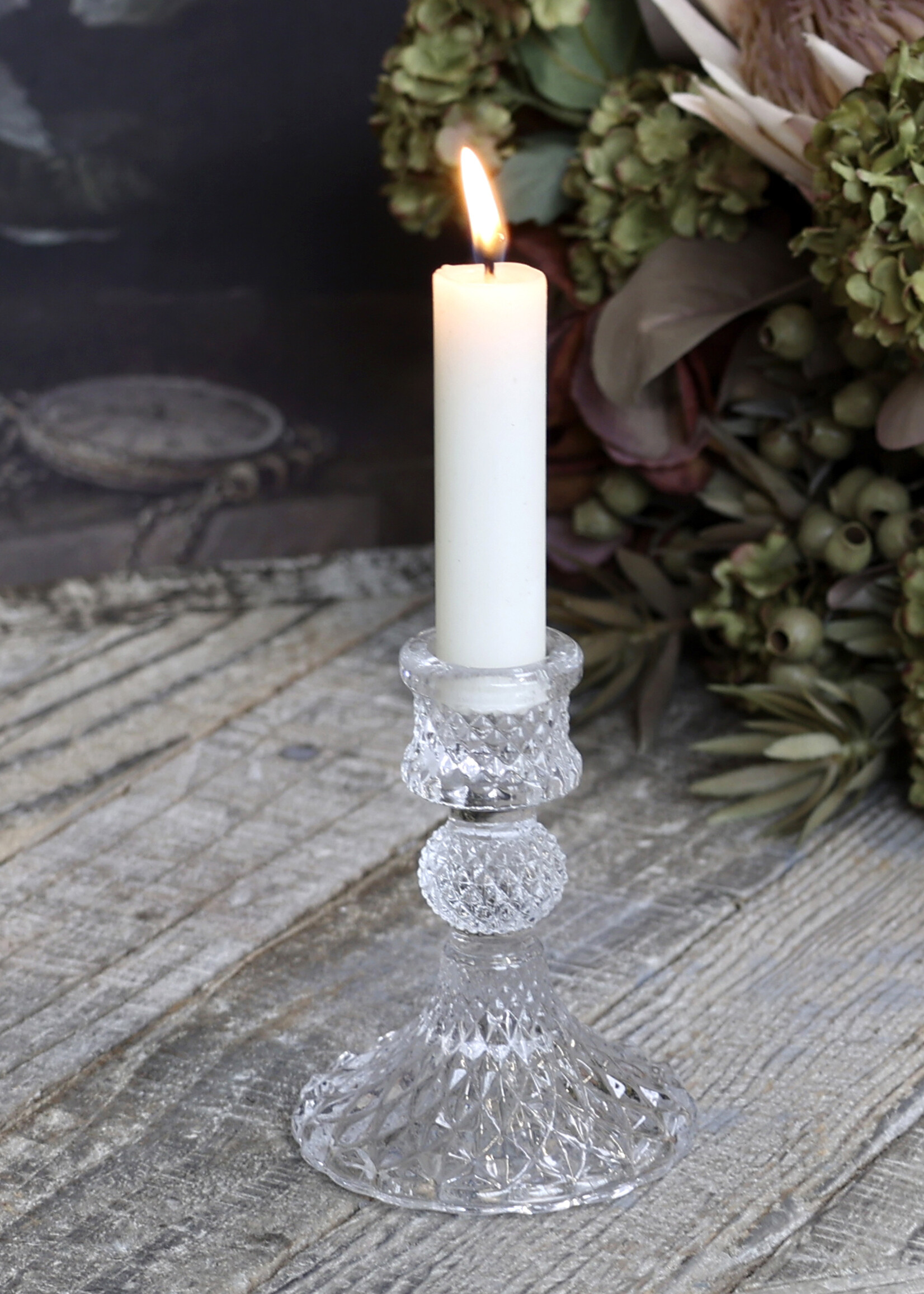 Chic Antique Kerzenständer mit Diamantenschnitt - H10