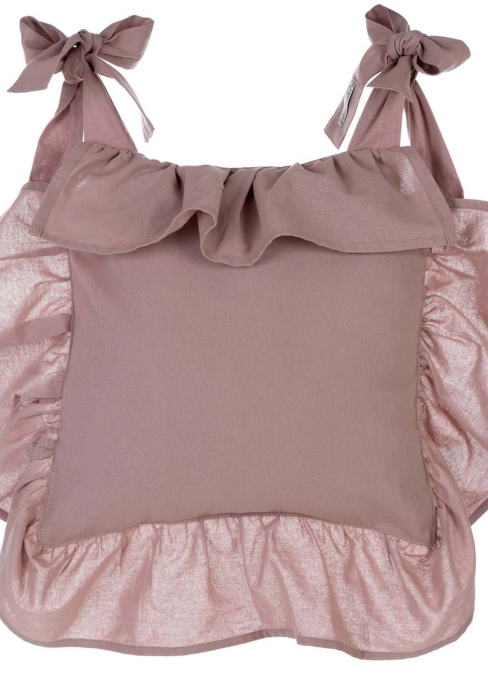 Sitzkissenhülle mit Volant - 40x40cm - Rosa