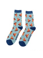 Lustige Bambus Socken - "Pizza" Hellblau (40-45)