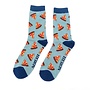 Lustige Bambus Socken - "Pizza" Hellblau (40-45)