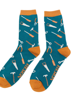 Lustige Bambus Socken - "Werkzeuge" Grün (40-45)