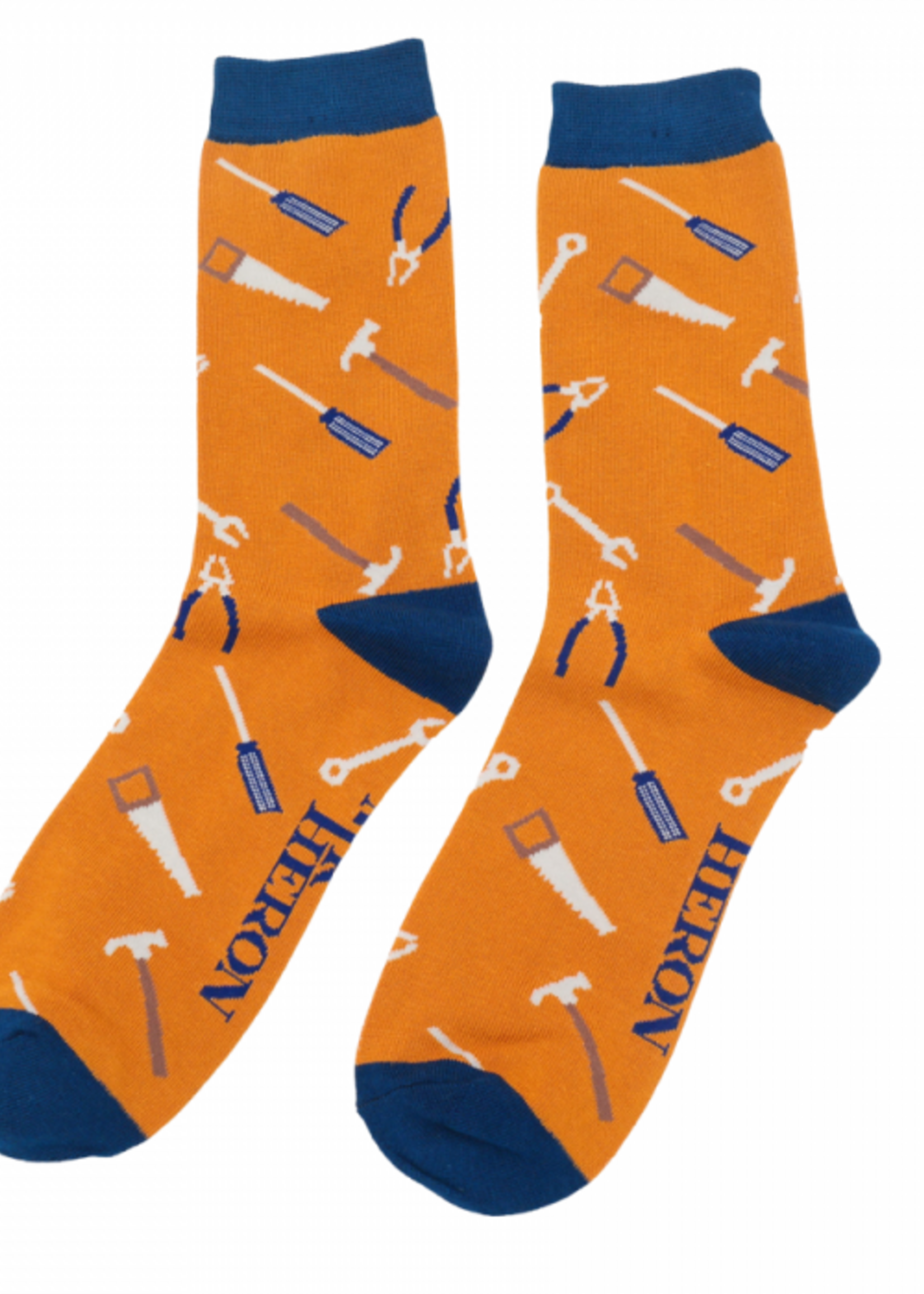 Lustige Bambus Socken - "Werkzeuge" Gelb (40-45)