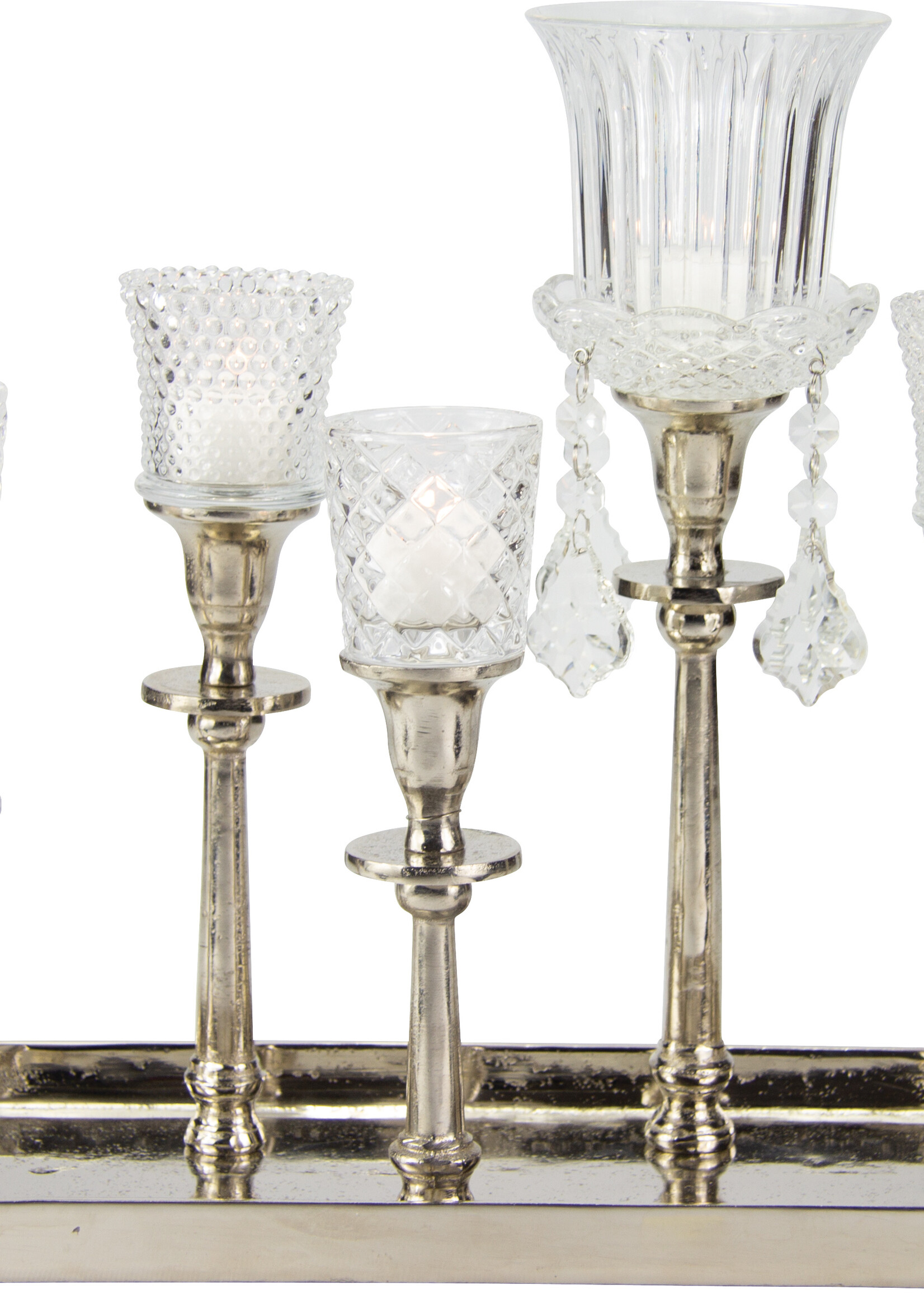 Kerzenständer für 5 Kerzen - Antik-Silber