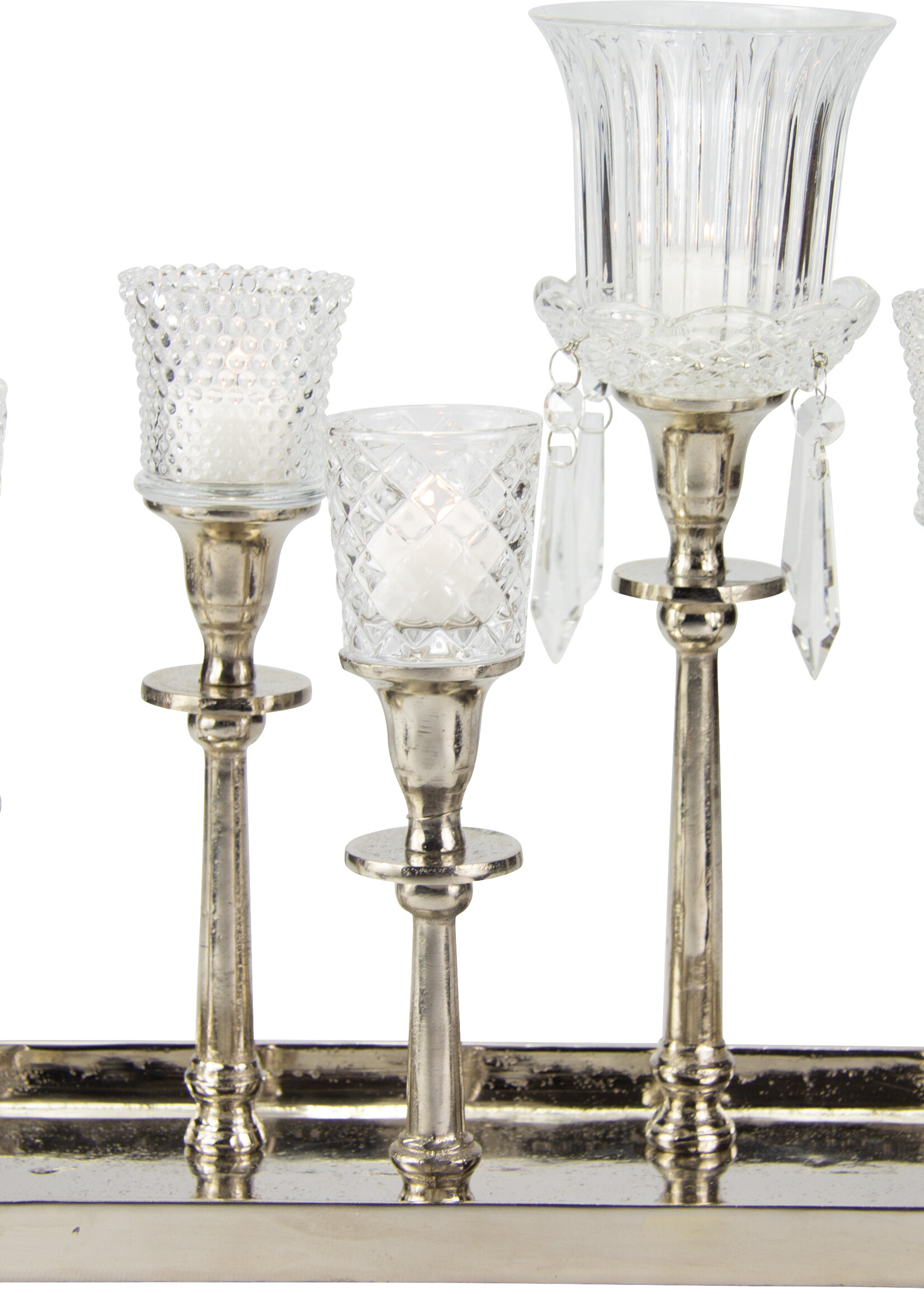 Kerzenständer für 5 Kerzen - Antik-Silber