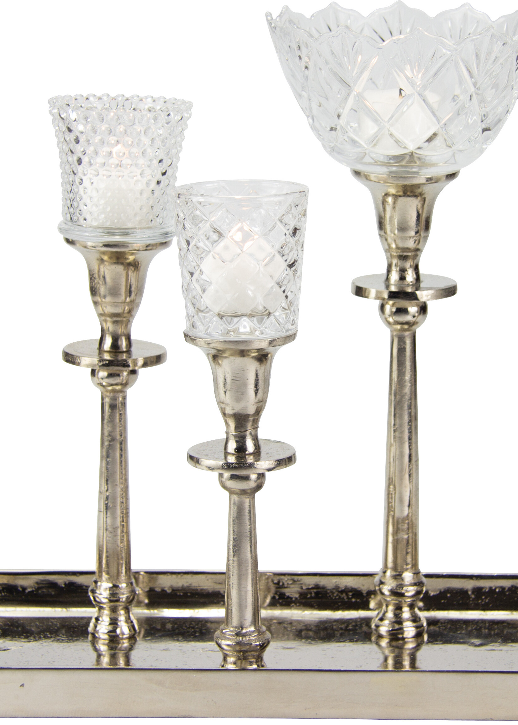 Kerzenständer für 5 Kerzen - Antik-Silber