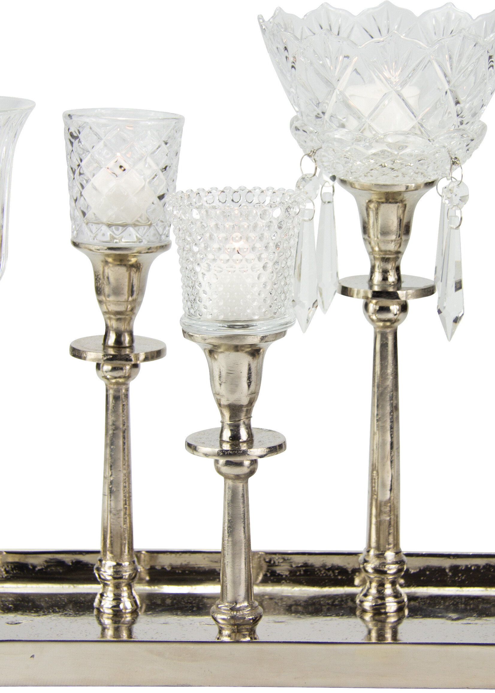 Kerzenständer für 5 Kerzen - Antik-Silber