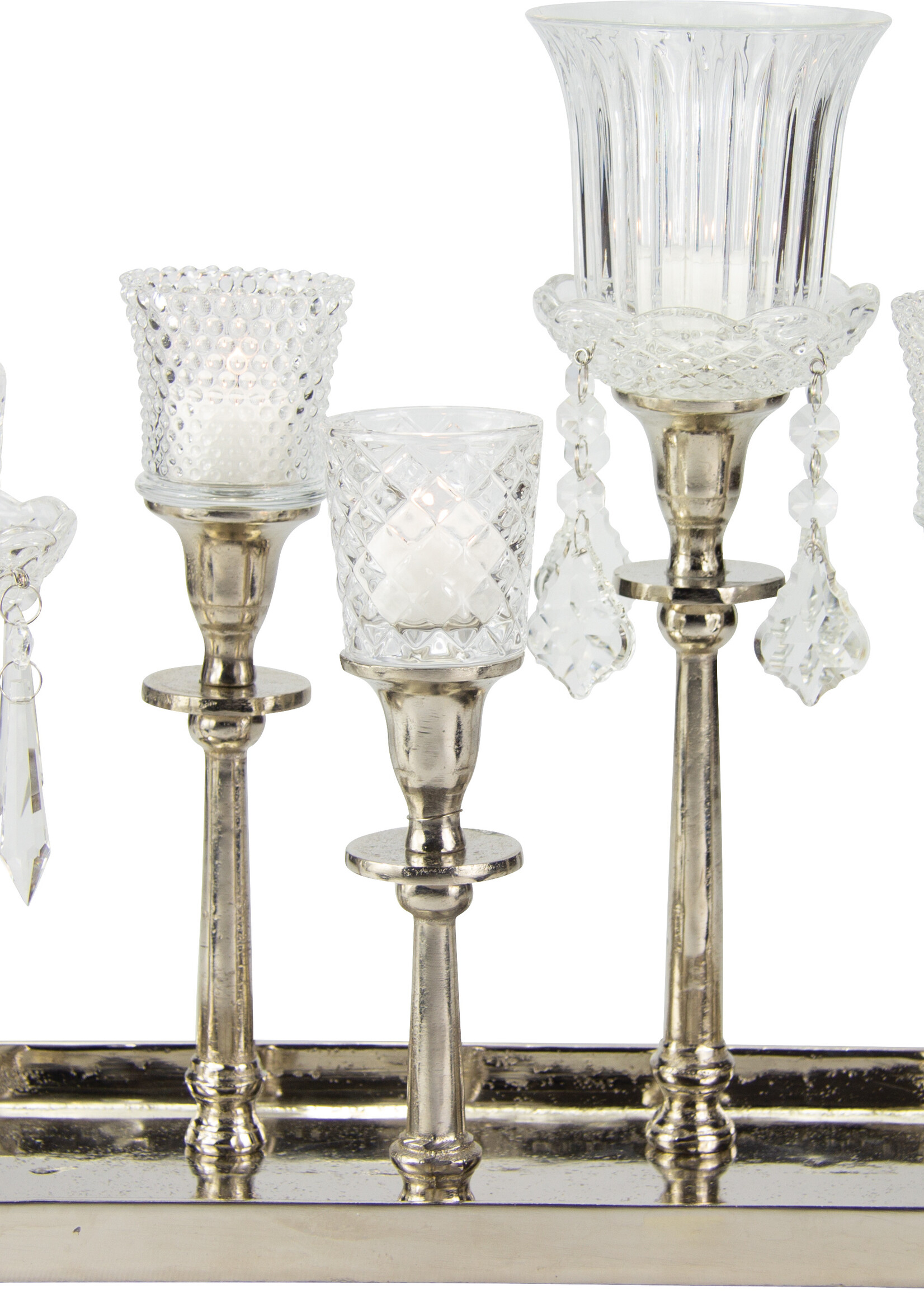 Kerzenständer für 5 Kerzen - Antik-Silber