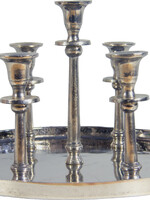 Kerzenständer für 7 Kerzen RUND - Antik-Silber